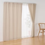 杢麻調平織ノンプリーツカーテン