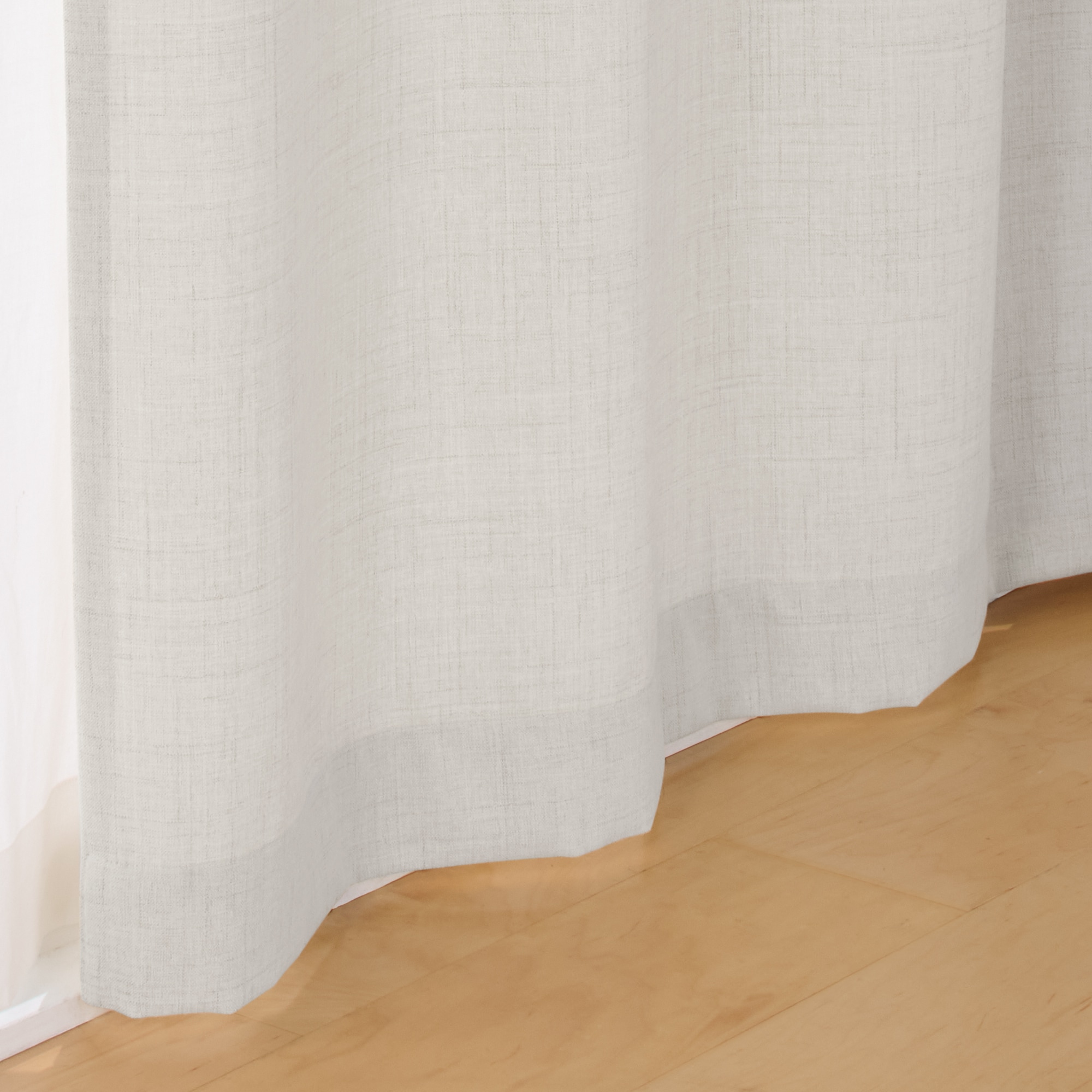 杢麻調平織ノンプリーツカーテン