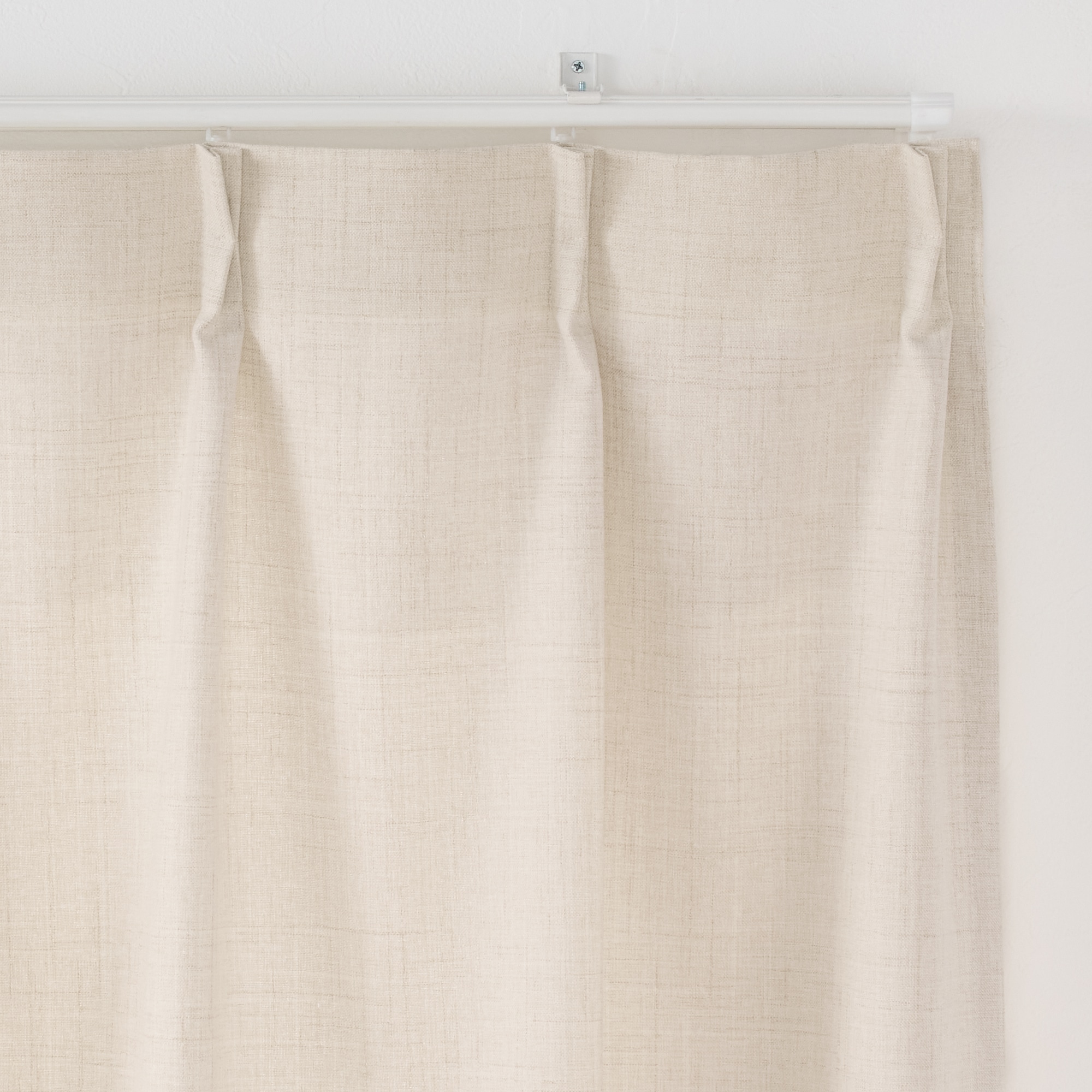 杢麻調平織プリーツカーテン