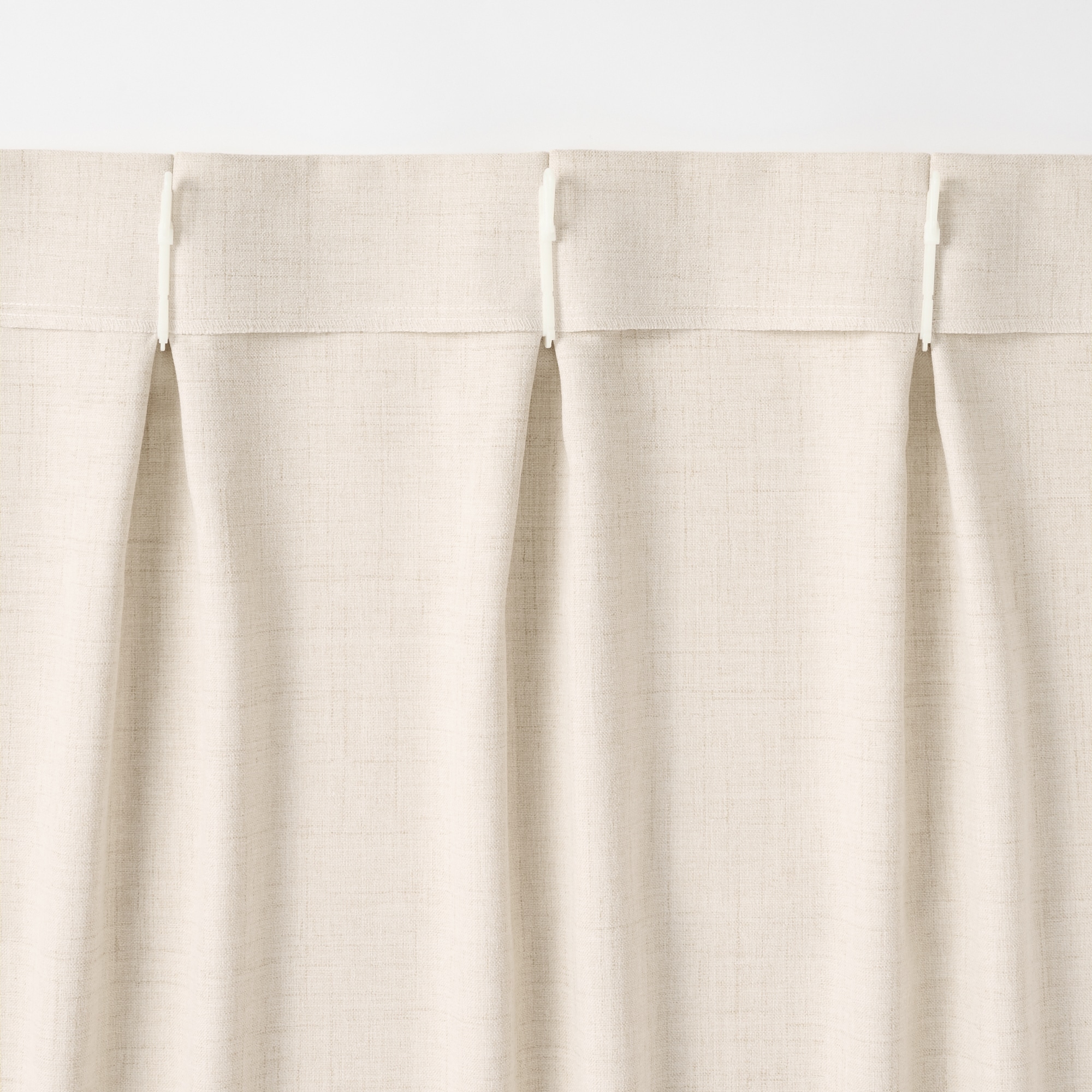 杢麻調平織プリーツカーテン