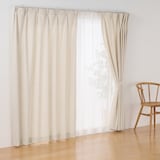 杢麻調平織プリーツカーテン