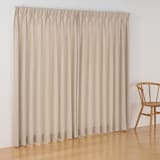 杢麻調平織２倍ヒダプリーツカーテン