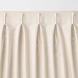 杢麻調平織２倍ヒダプリーツカーテン