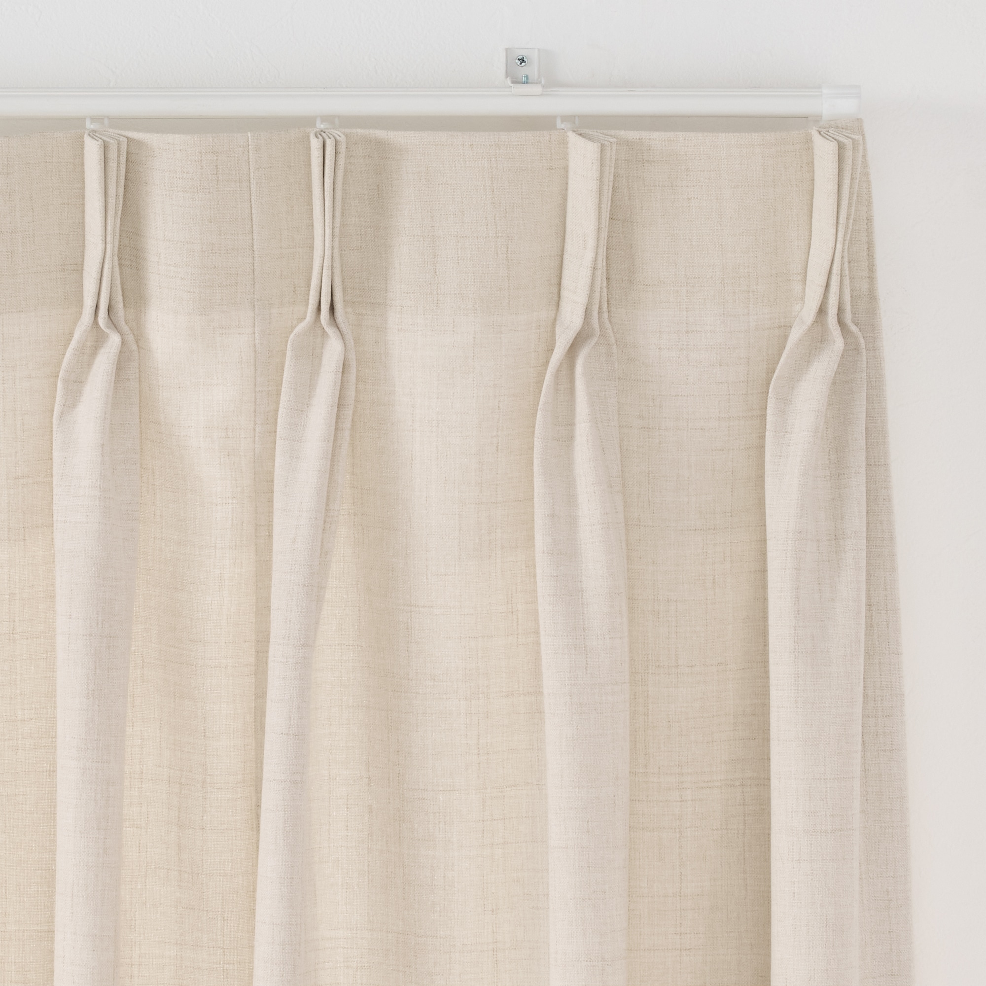 杢麻調平織２倍ヒダプリーツカーテン