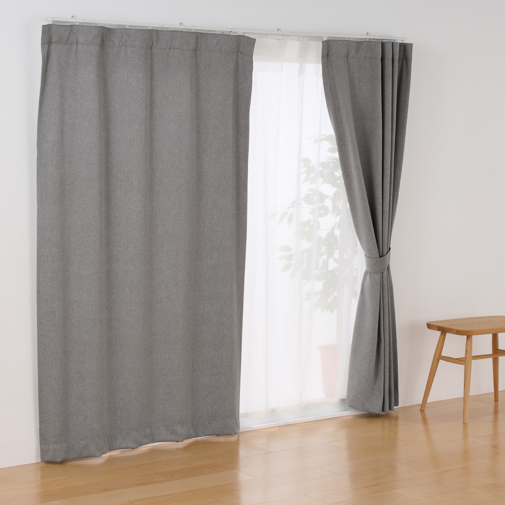 コットンライク平織ノンプリーツカーテン