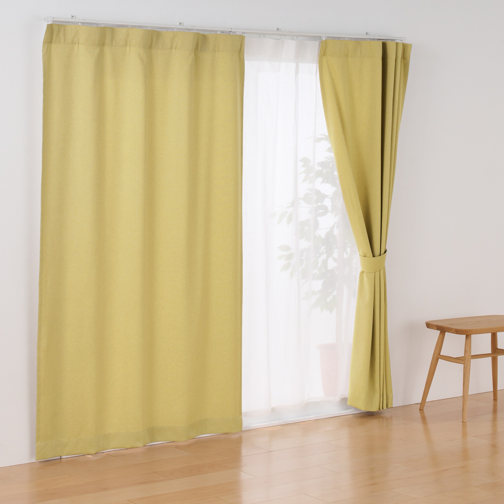 コットンライク平織ノンプリーツカーテン