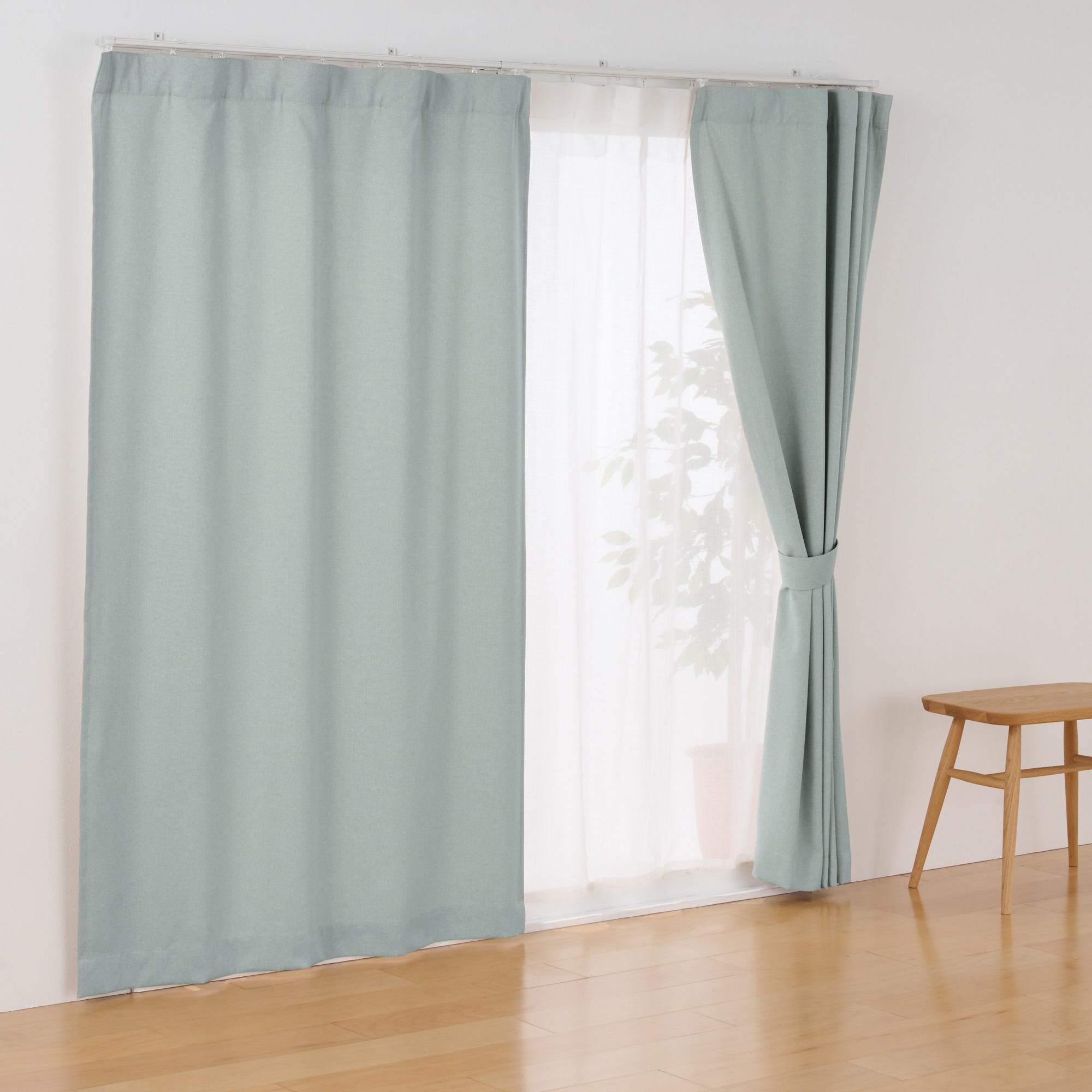 コットンライク平織ノンプリーツカーテン