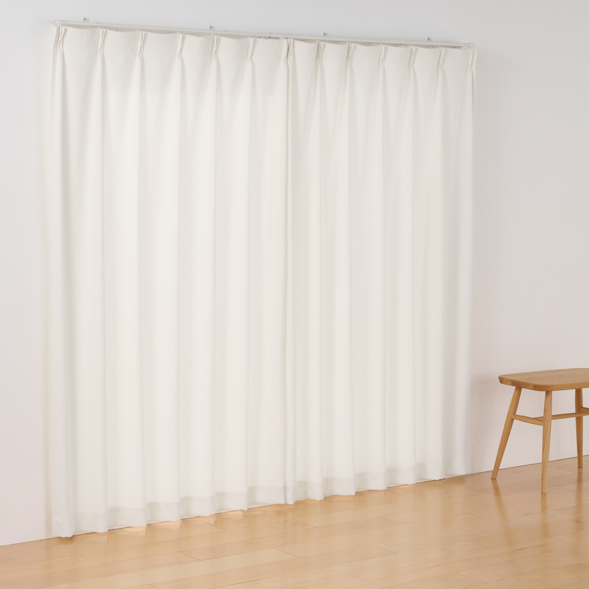 コットンライク平織プリーツカーテン