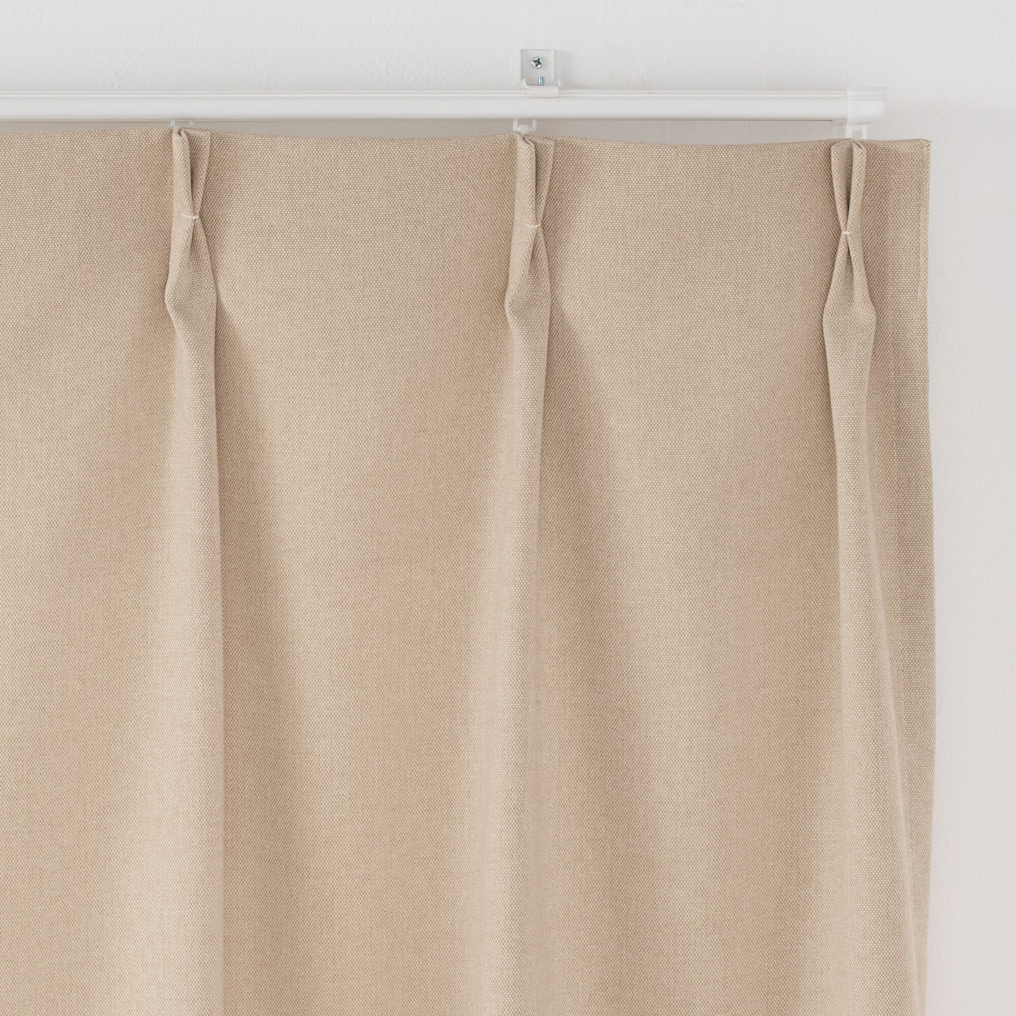 コットンライク平織プリーツカーテン
