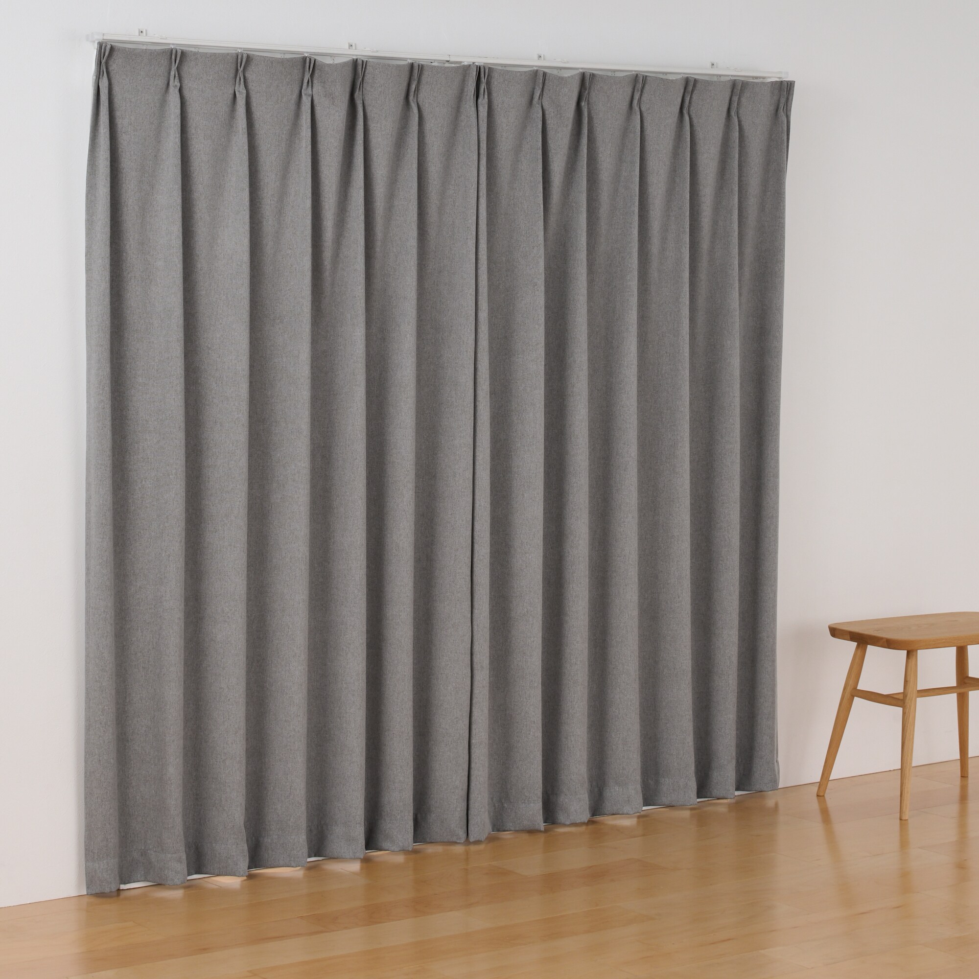 コットンライク平織プリーツカーテン
