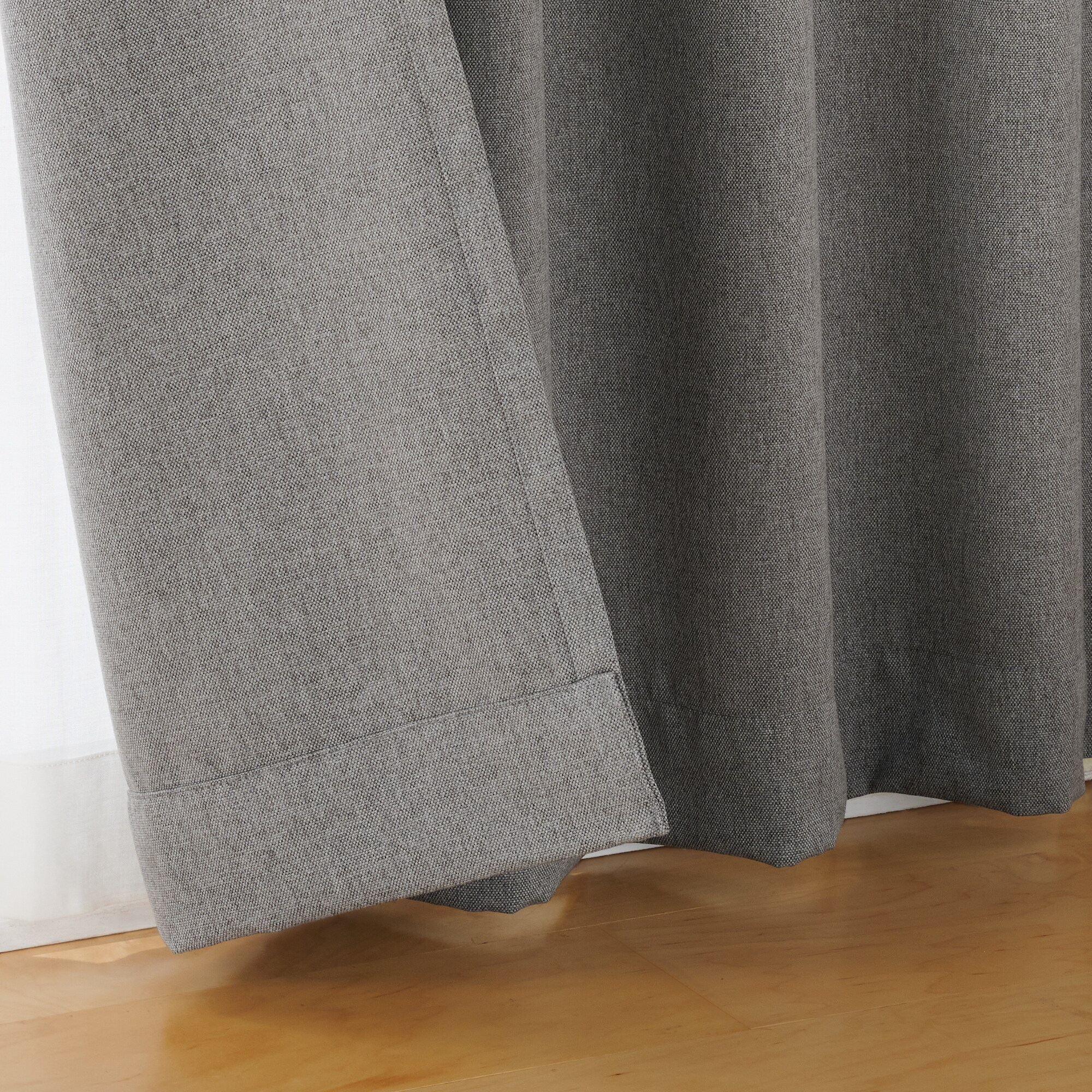 コットンライク平織プリーツカーテン