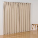 コットンライク平織プリーツカーテン