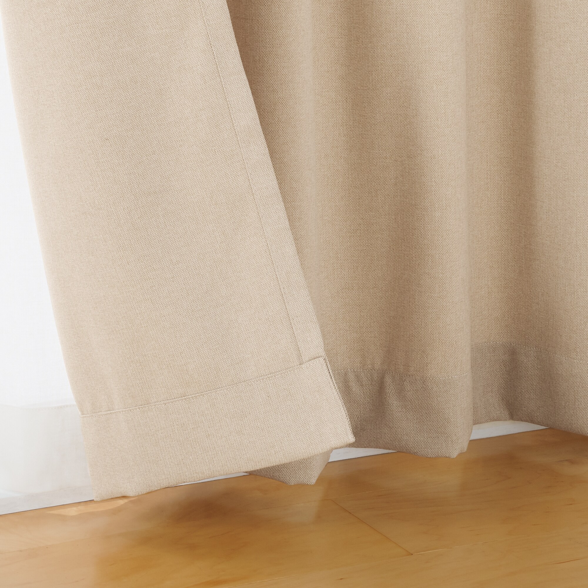 コットンライク平織プリーツカーテン