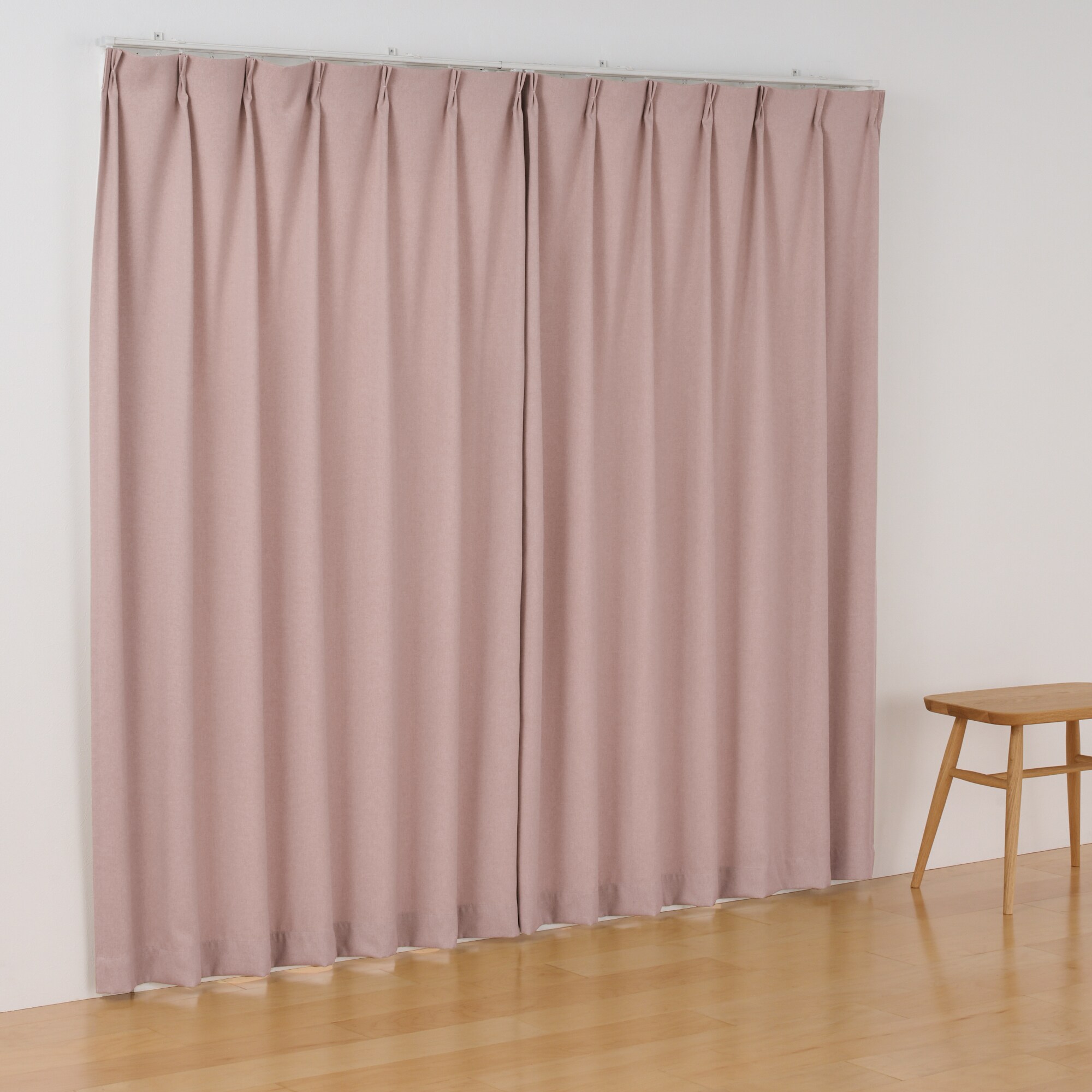 コットンライク平織プリーツカーテン