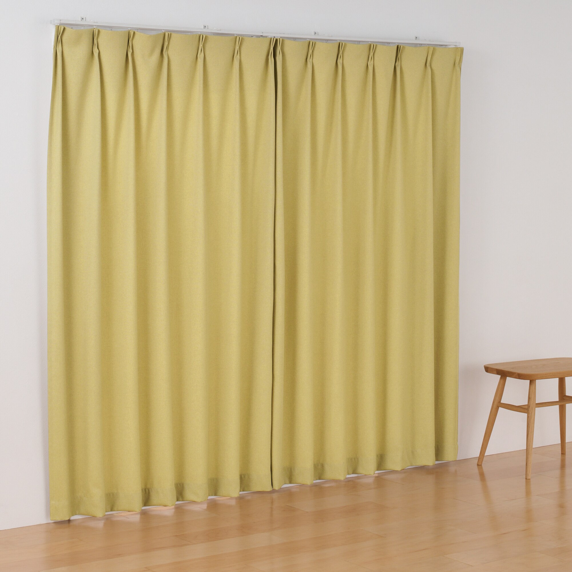 コットンライク平織プリーツカーテン