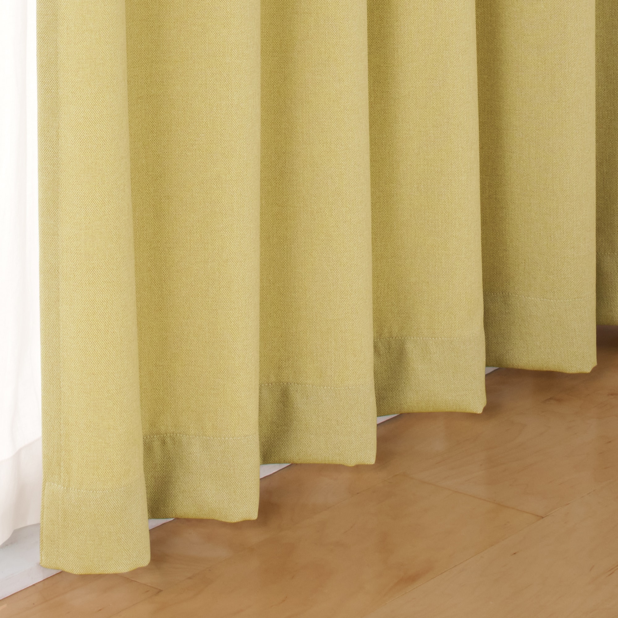 コットンライク平織プリーツカーテン