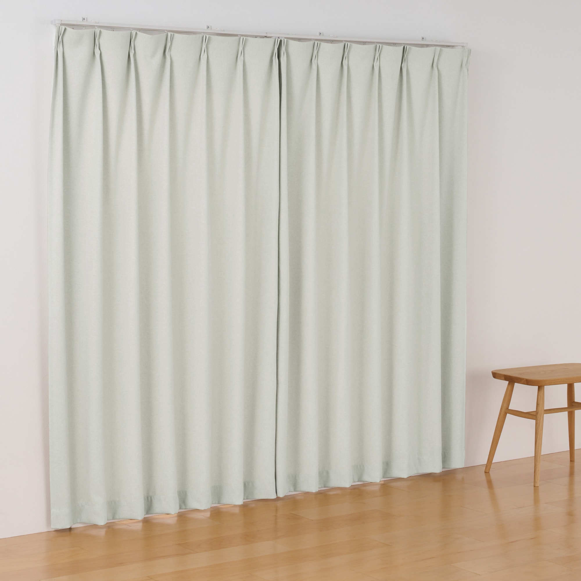 コットンライク平織プリーツカーテン