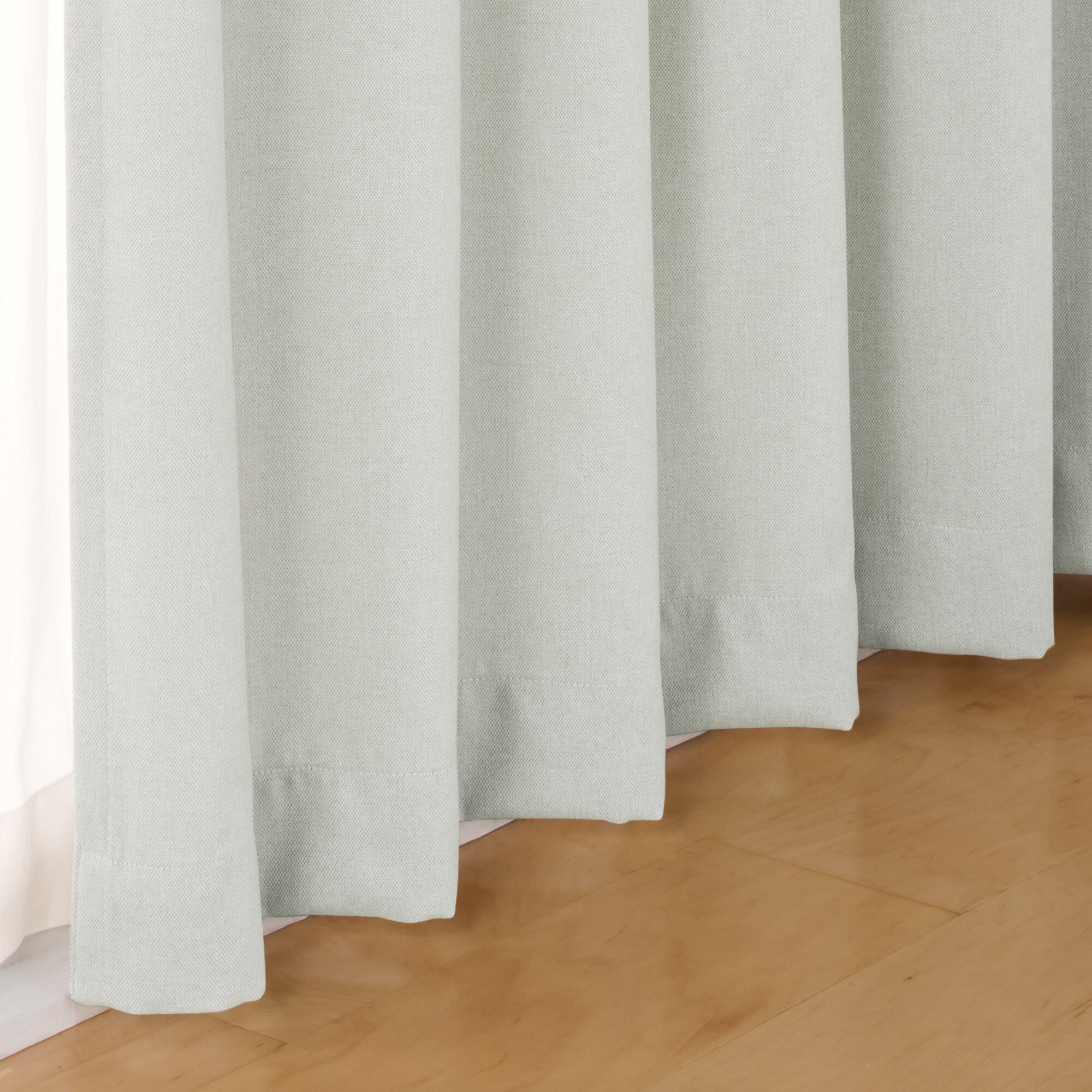 コットンライク平織プリーツカーテン