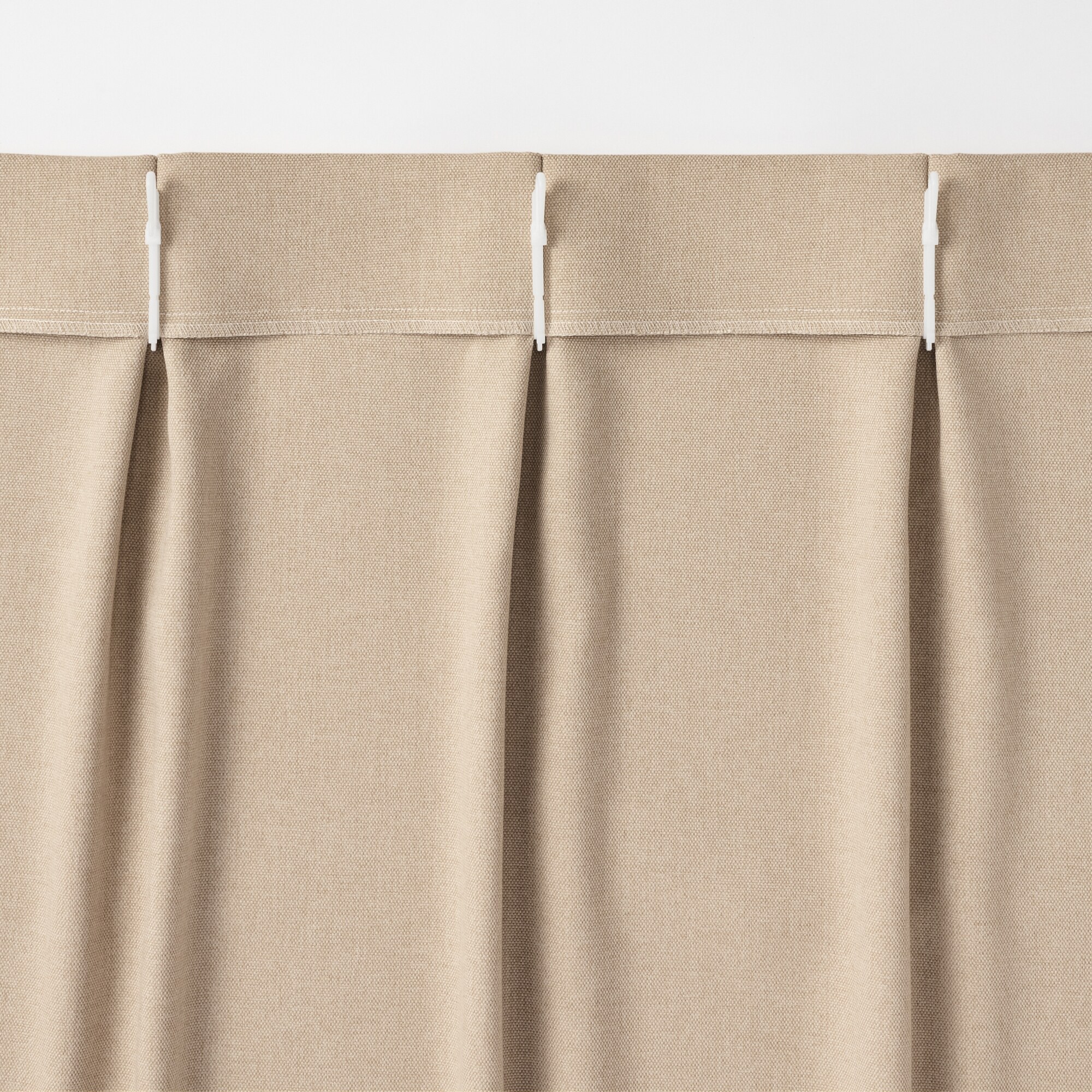 コットンライク平織プリーツカーテン