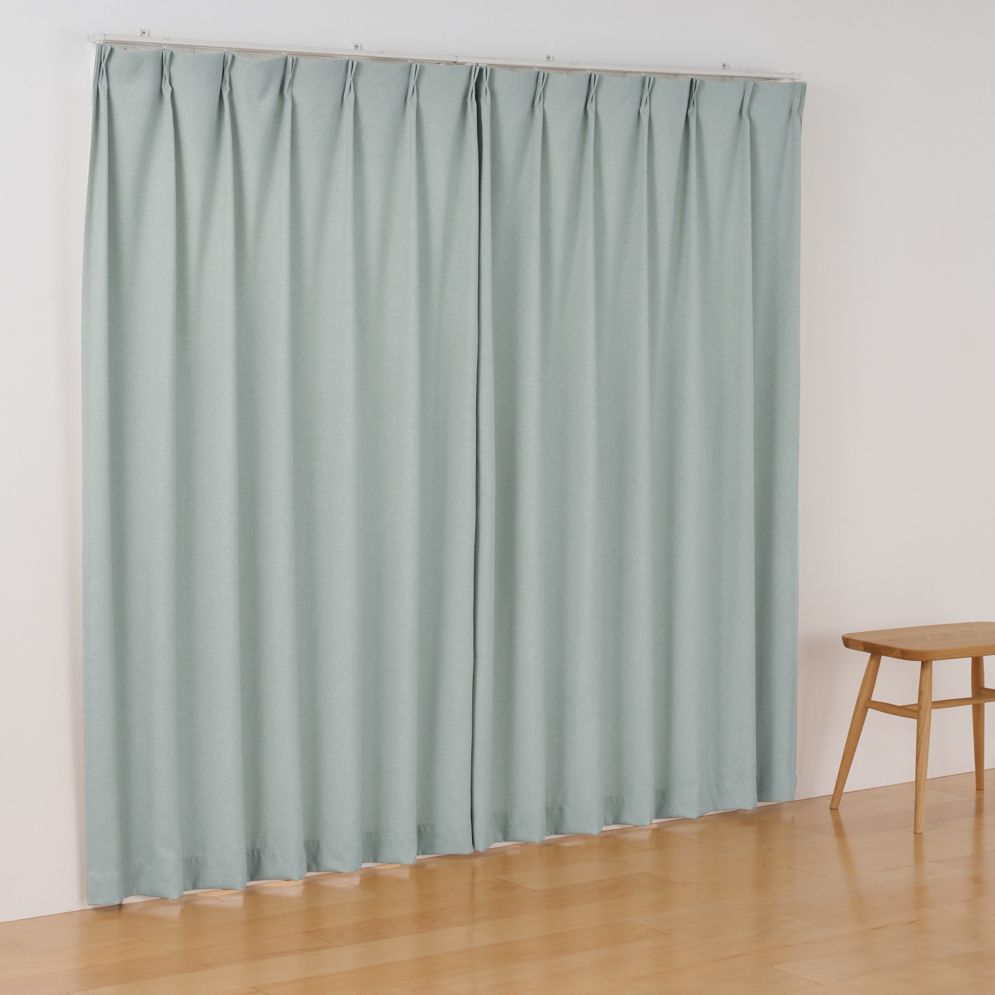 コットンライク平織プリーツカーテン