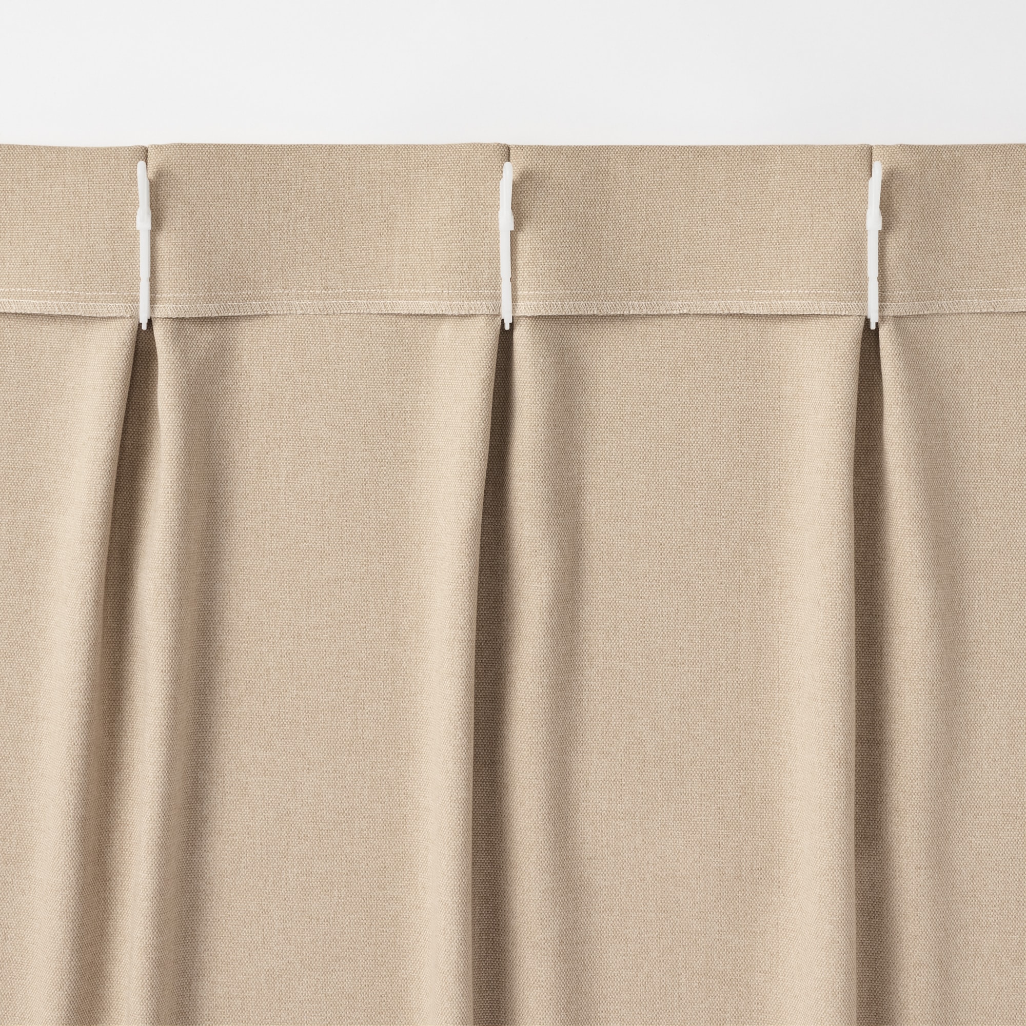 コットンライク平織プリーツカーテン