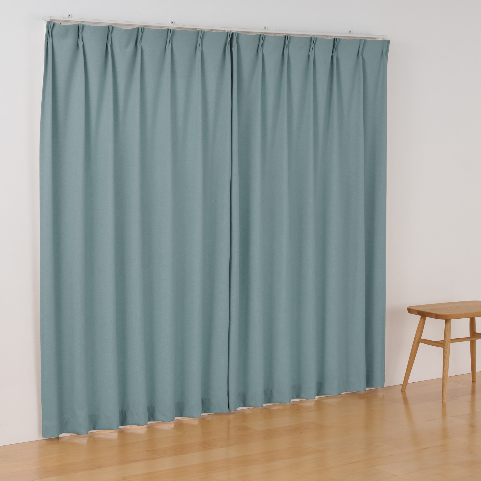 コットンライク平織プリーツカーテン