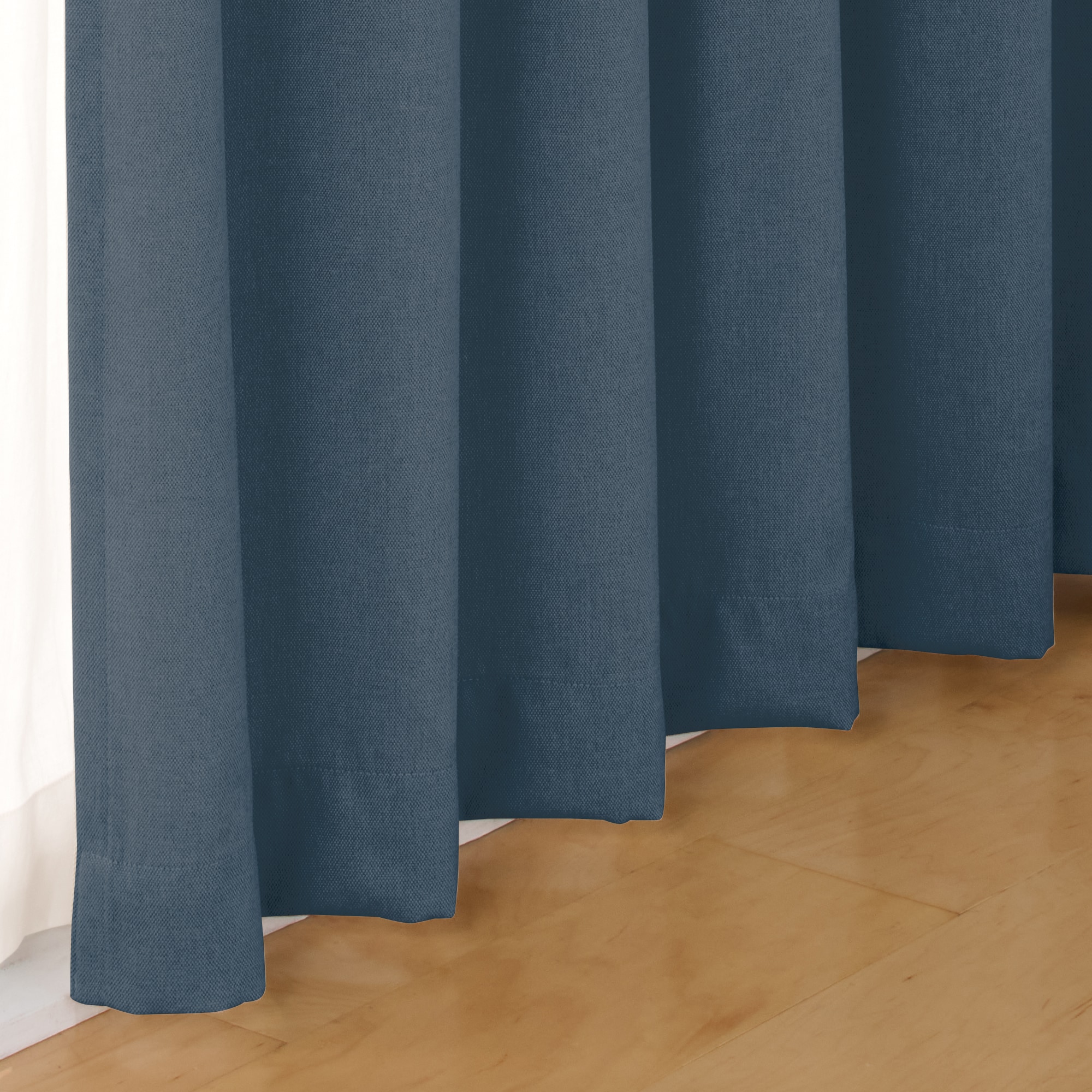 コットンライク平織プリーツカーテン