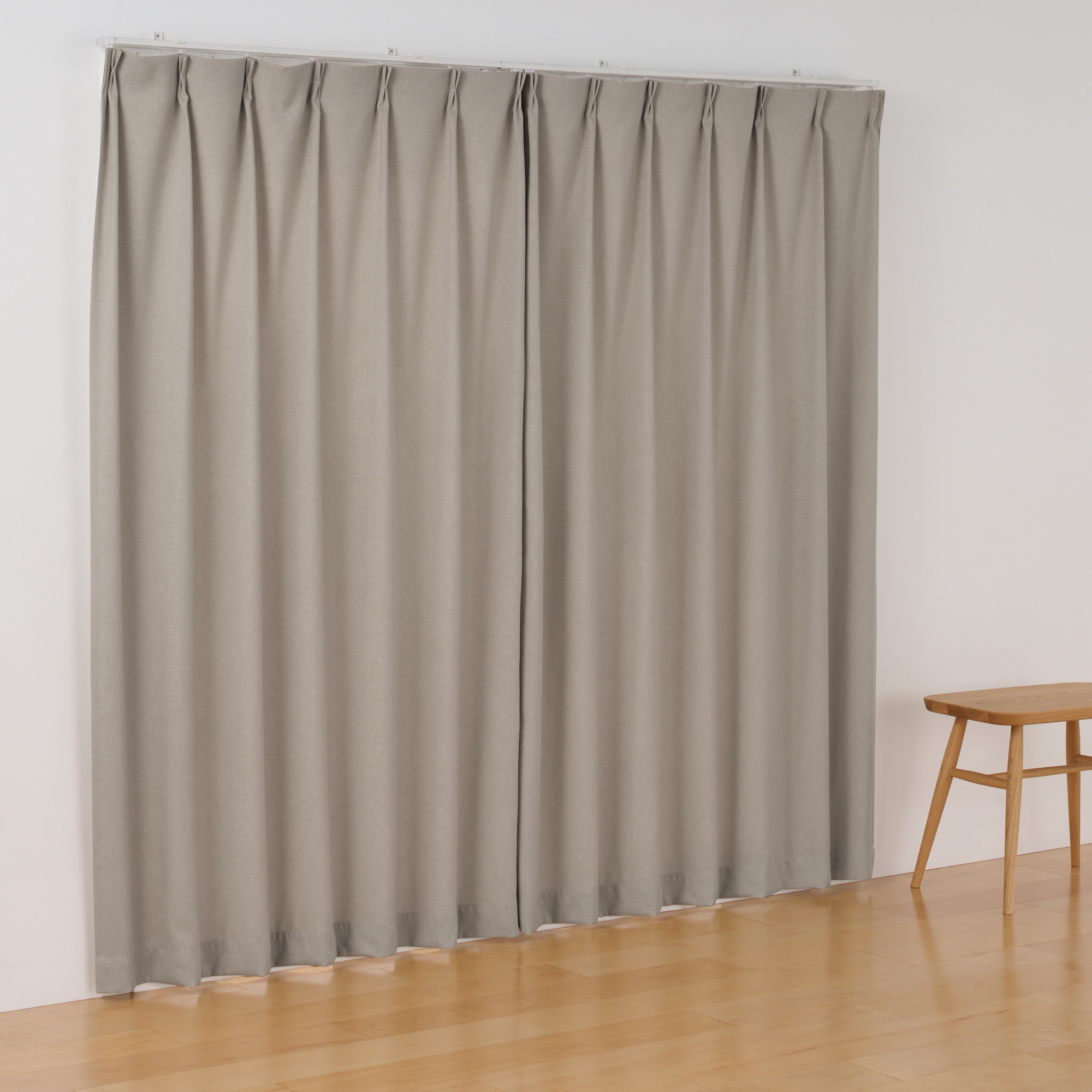 コットンライク平織プリーツカーテン