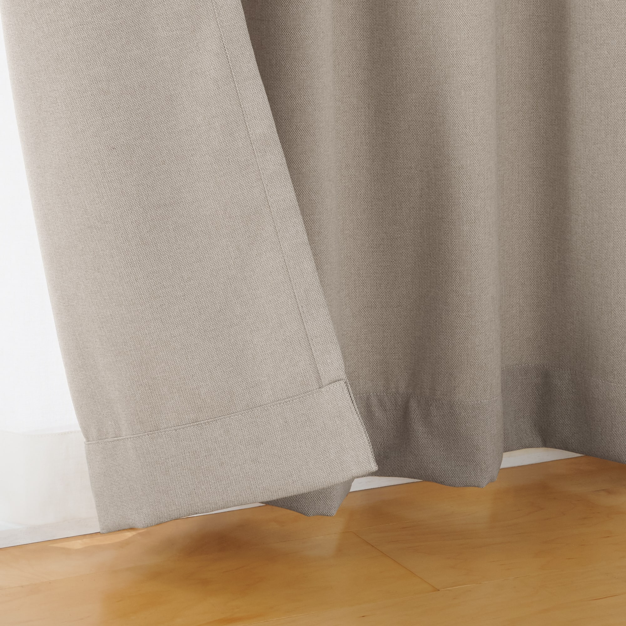 コットンライク平織プリーツカーテン