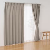 コットンライク平織プリーツカーテン