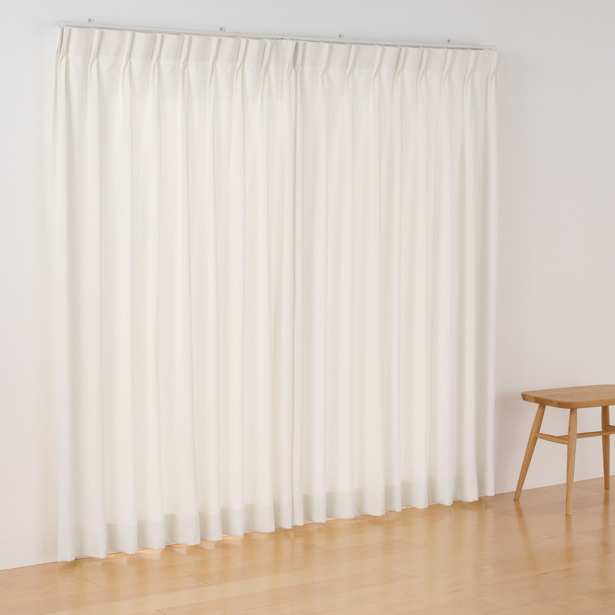 コットンライク平織２倍ヒダプリーツカーテン