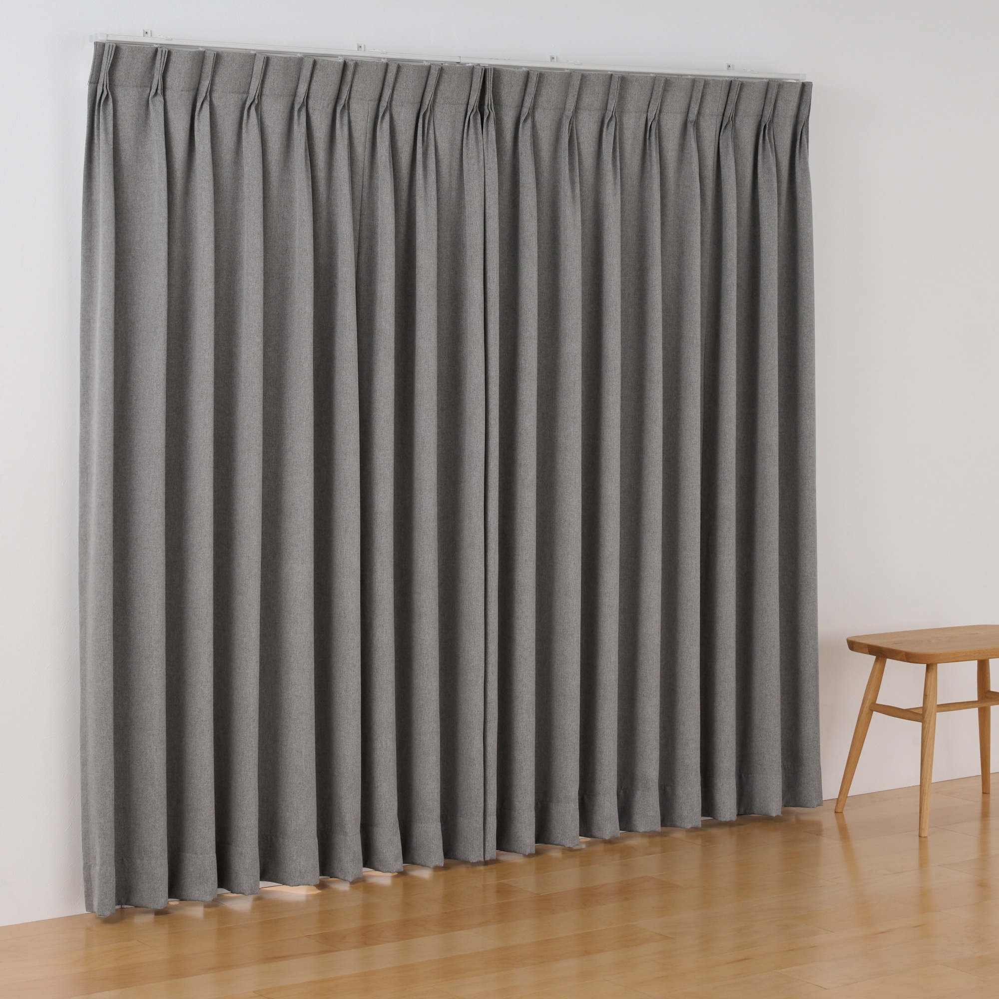 コットンライク平織２倍ヒダプリーツカーテン