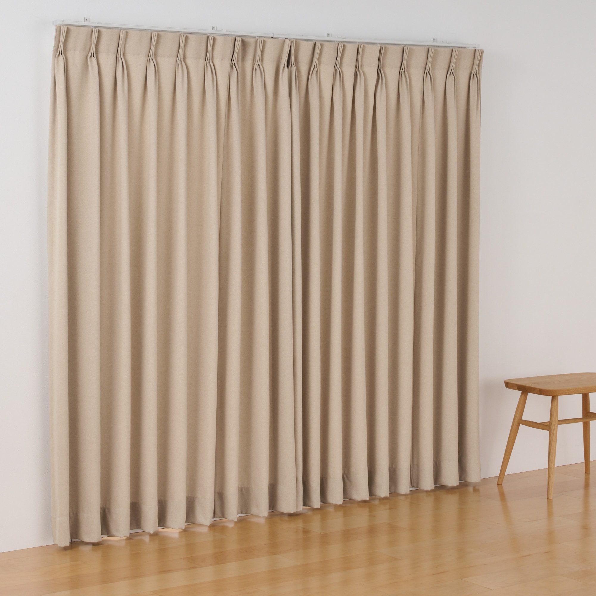 コットンライク平織２倍ヒダプリーツカーテン