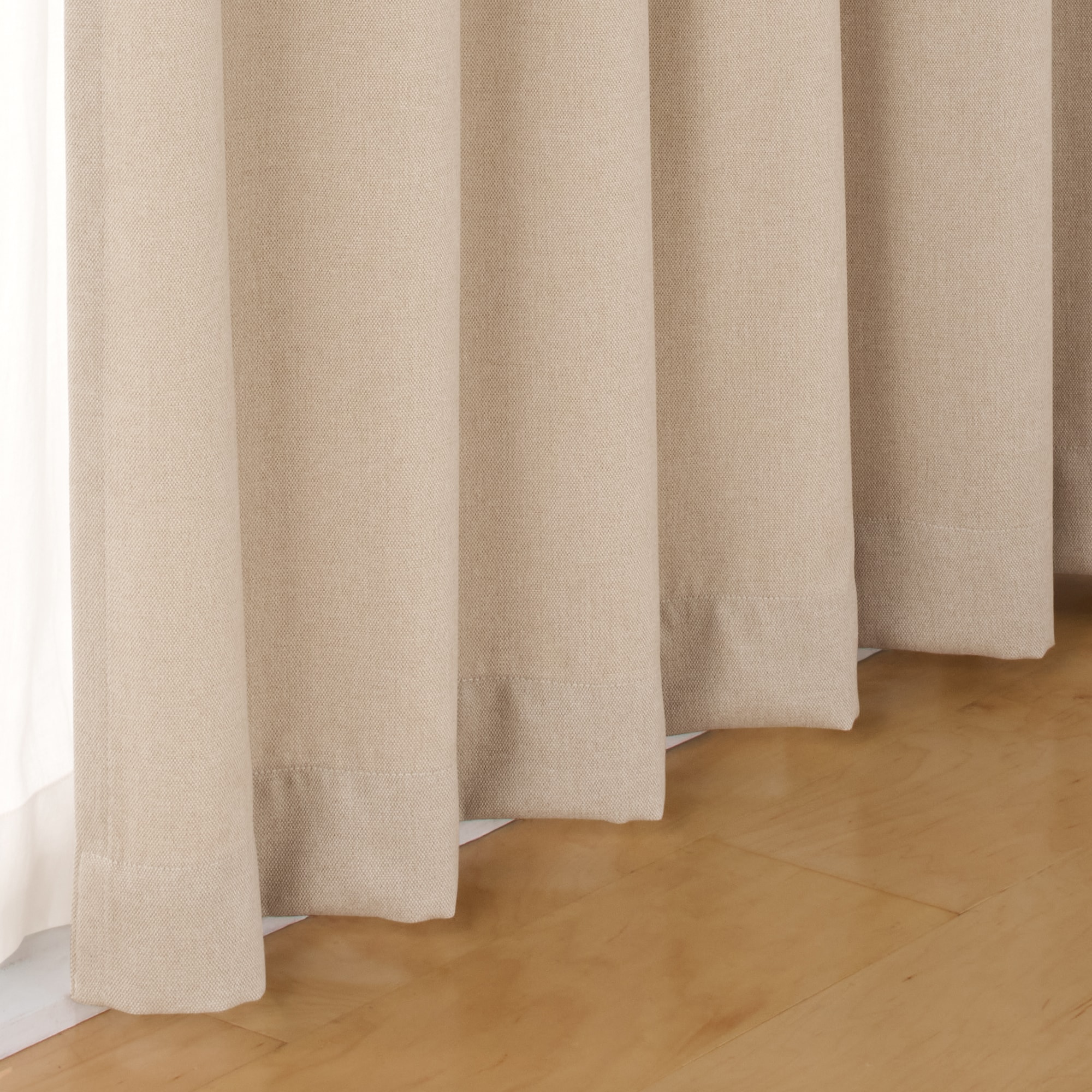 コットンライク平織２倍ヒダプリーツカーテン
