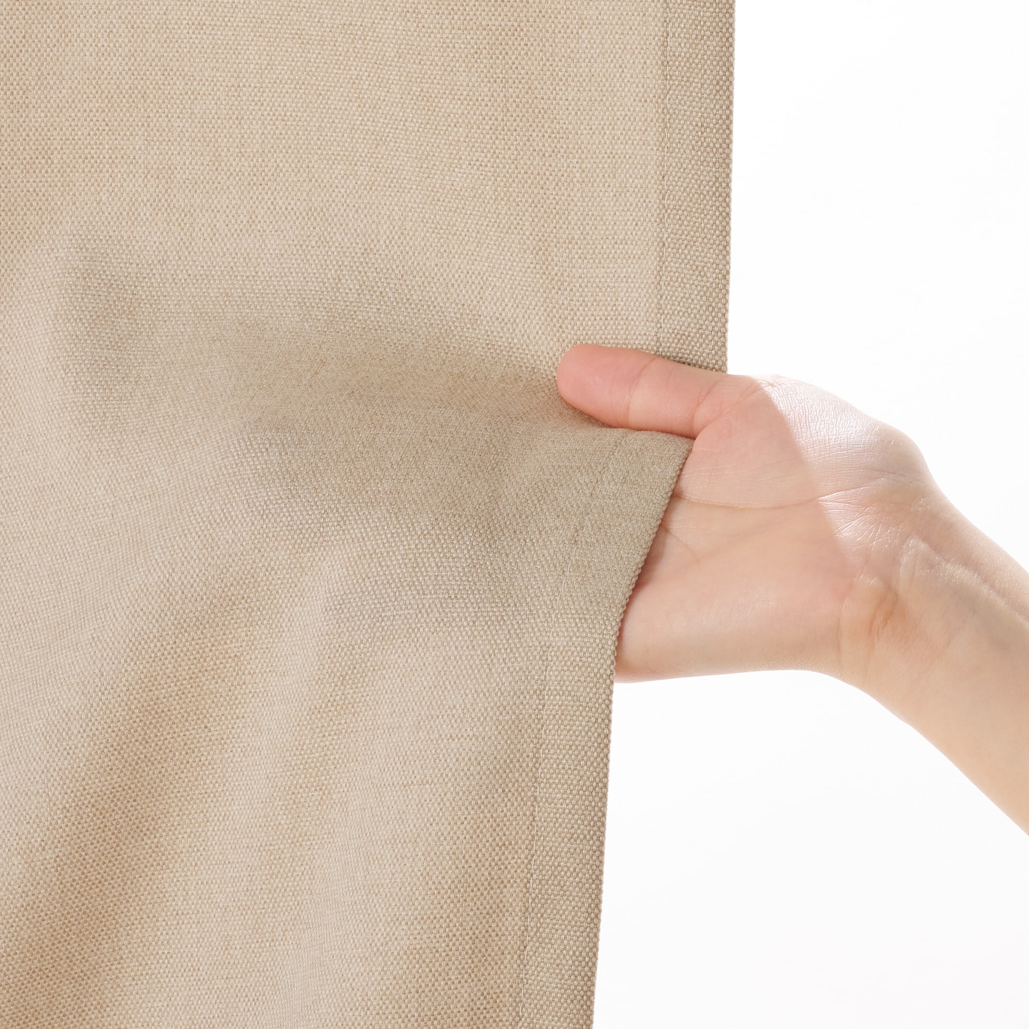 コットンライク平織２倍ヒダプリーツカーテン