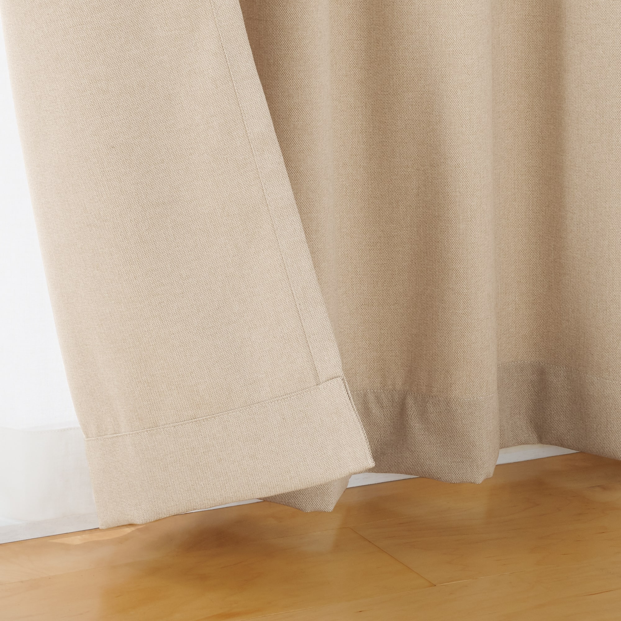 コットンライク平織２倍ヒダプリーツカーテン