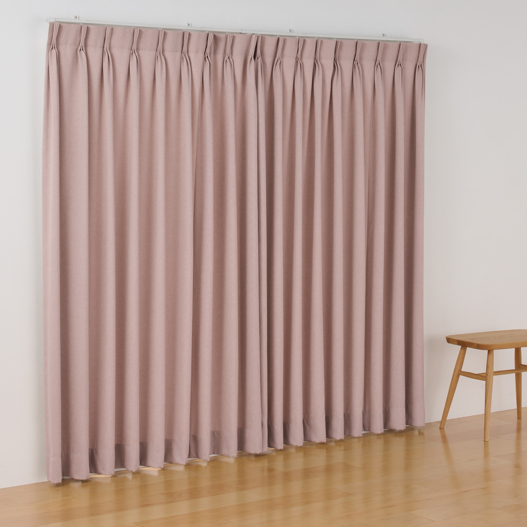 コットンライク平織２倍ヒダプリーツカーテン