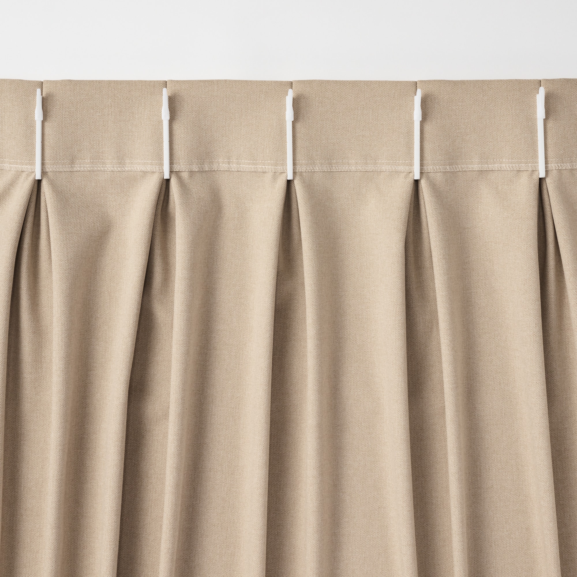 コットンライク平織２倍ヒダプリーツカーテン