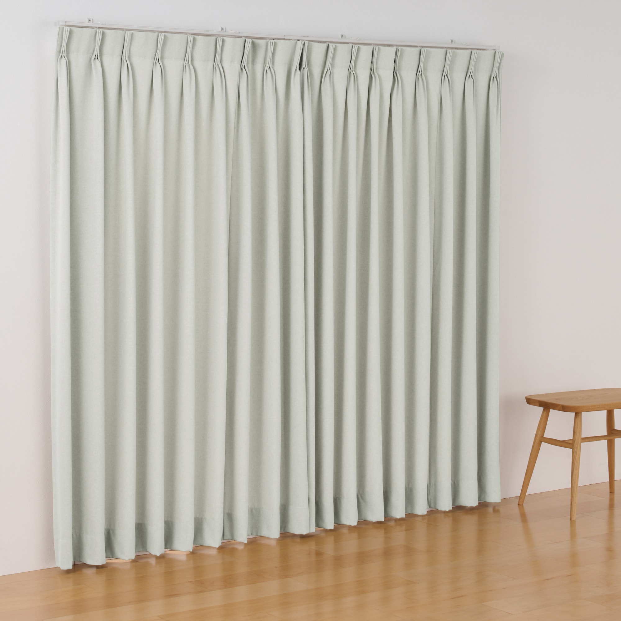 コットンライク平織２倍ヒダプリーツカーテン