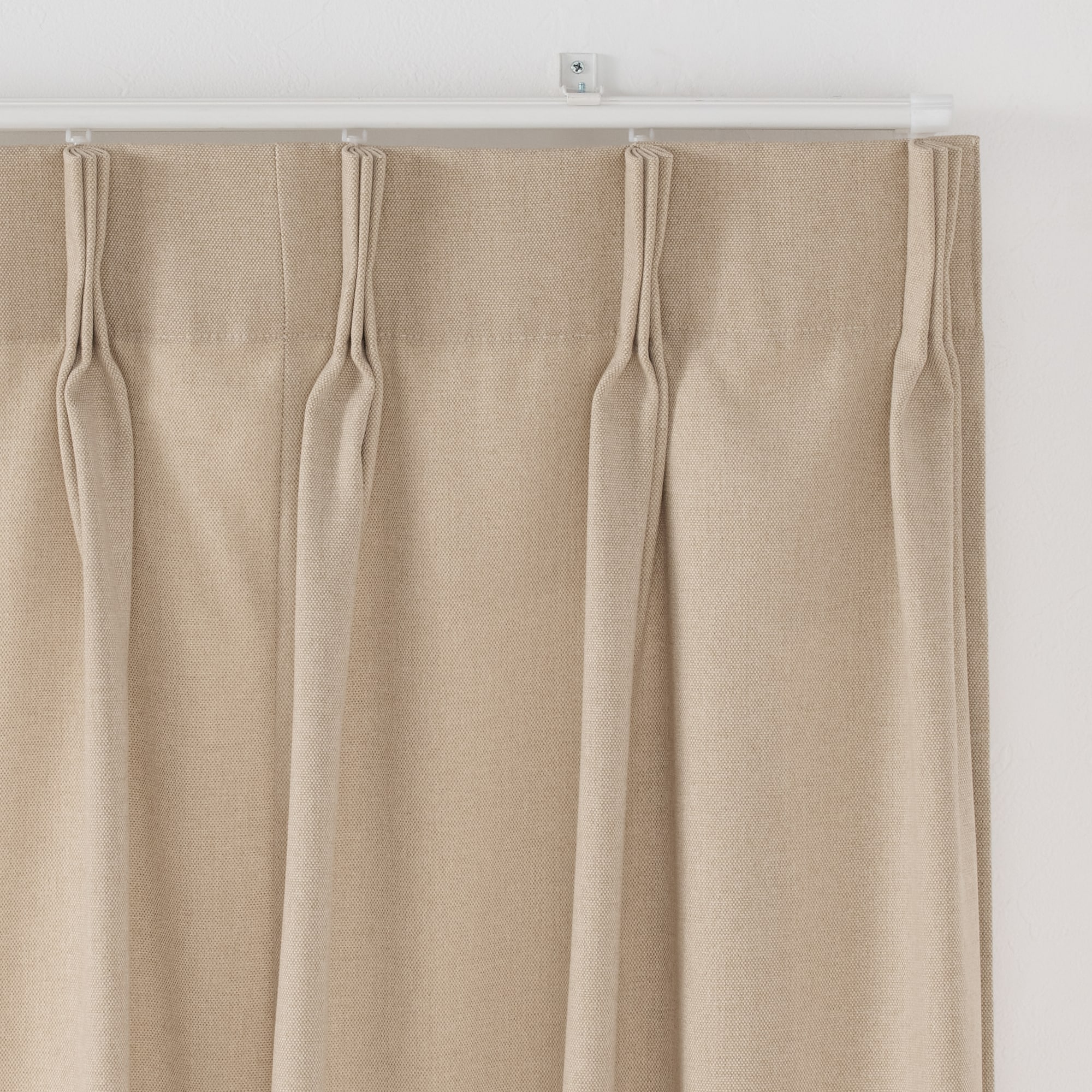 コットンライク平織２倍ヒダプリーツカーテン