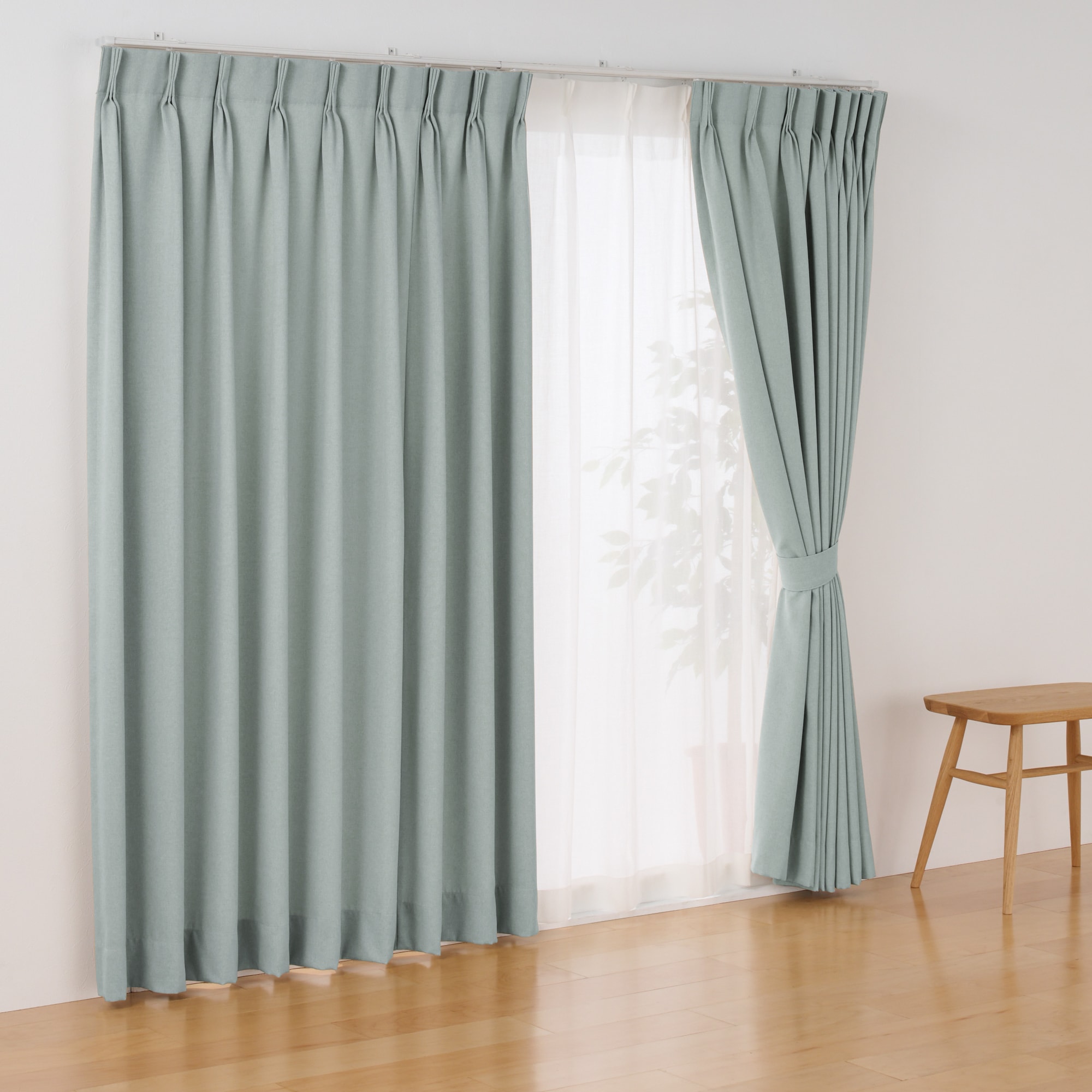 コットンライク平織２倍ヒダプリーツカーテン