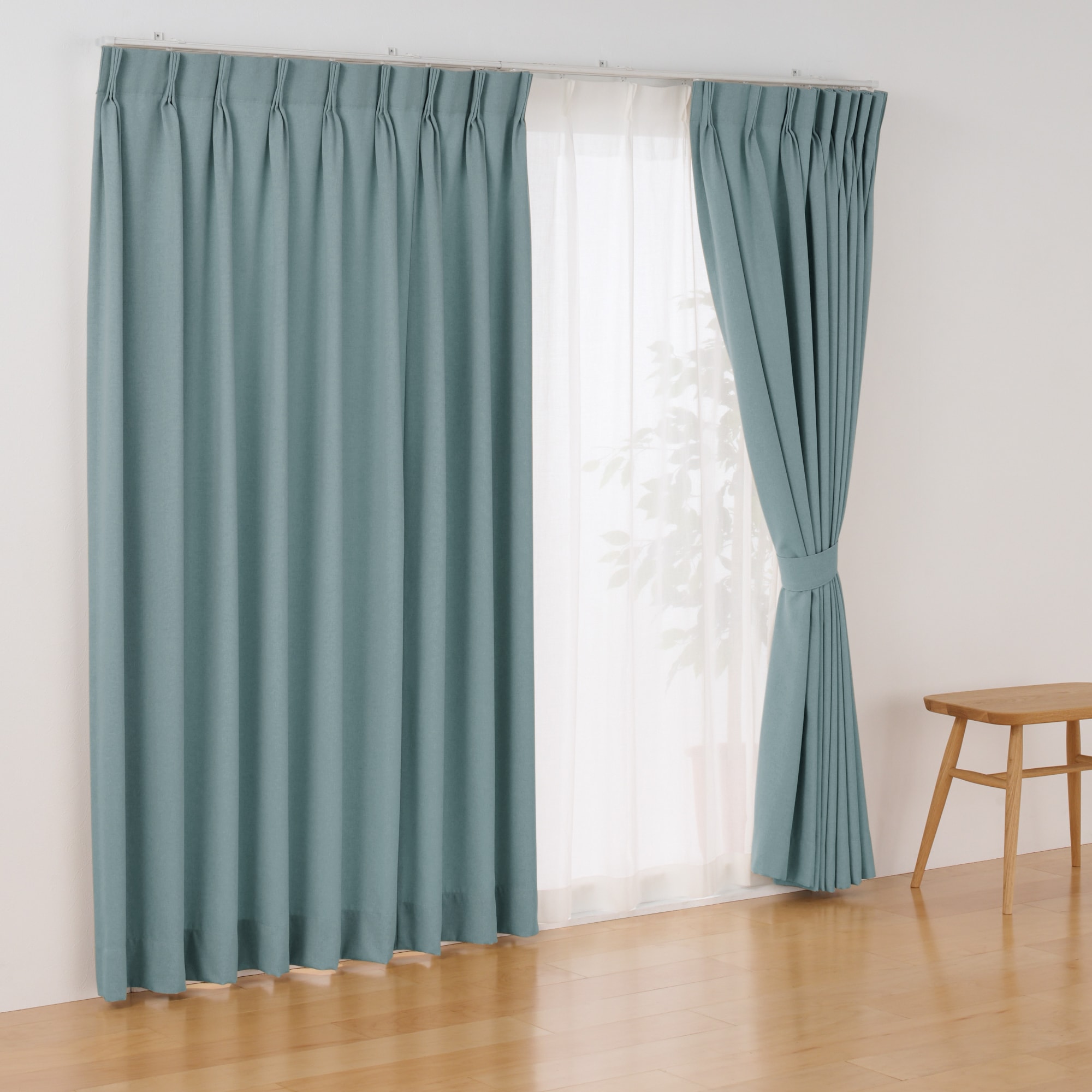 コットンライク平織２倍ヒダプリーツカーテン