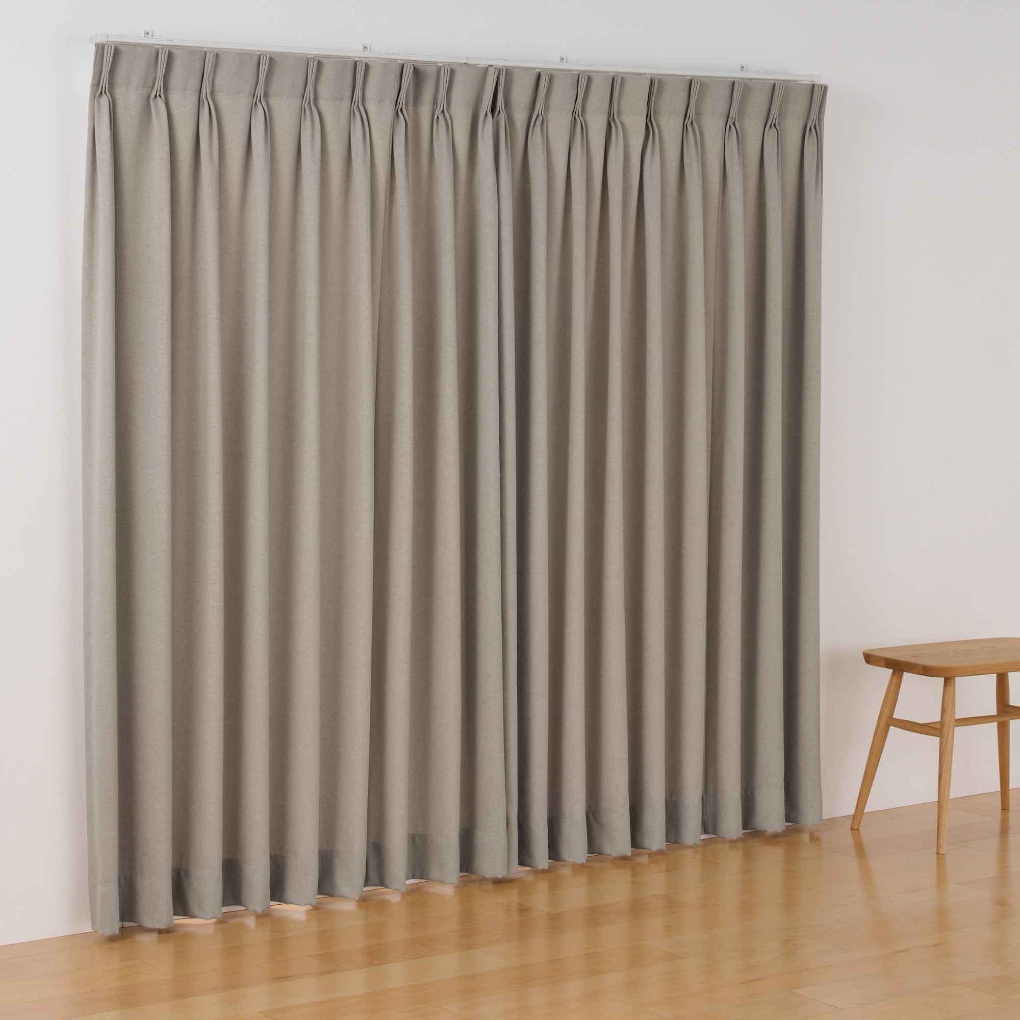 コットンライク平織２倍ヒダプリーツカーテン