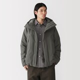 紳士　中わた防風フードジャケット