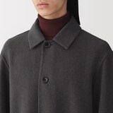 紳士　ウール混ダブルフェイスステンカラーコート