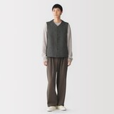 紳士　木の実から作ったカポック混ノーカラーベスト