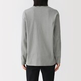 紳士　素材に還るリブ編み長袖ニットＴシャツ