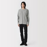 紳士　素材に還るリブ編み長袖ニットＴシャツ