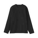 紳士　素材に還るリブ編み長袖ニットＴシャツ