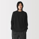 紳士　素材に還るリブ編み長袖ニットＴシャツ